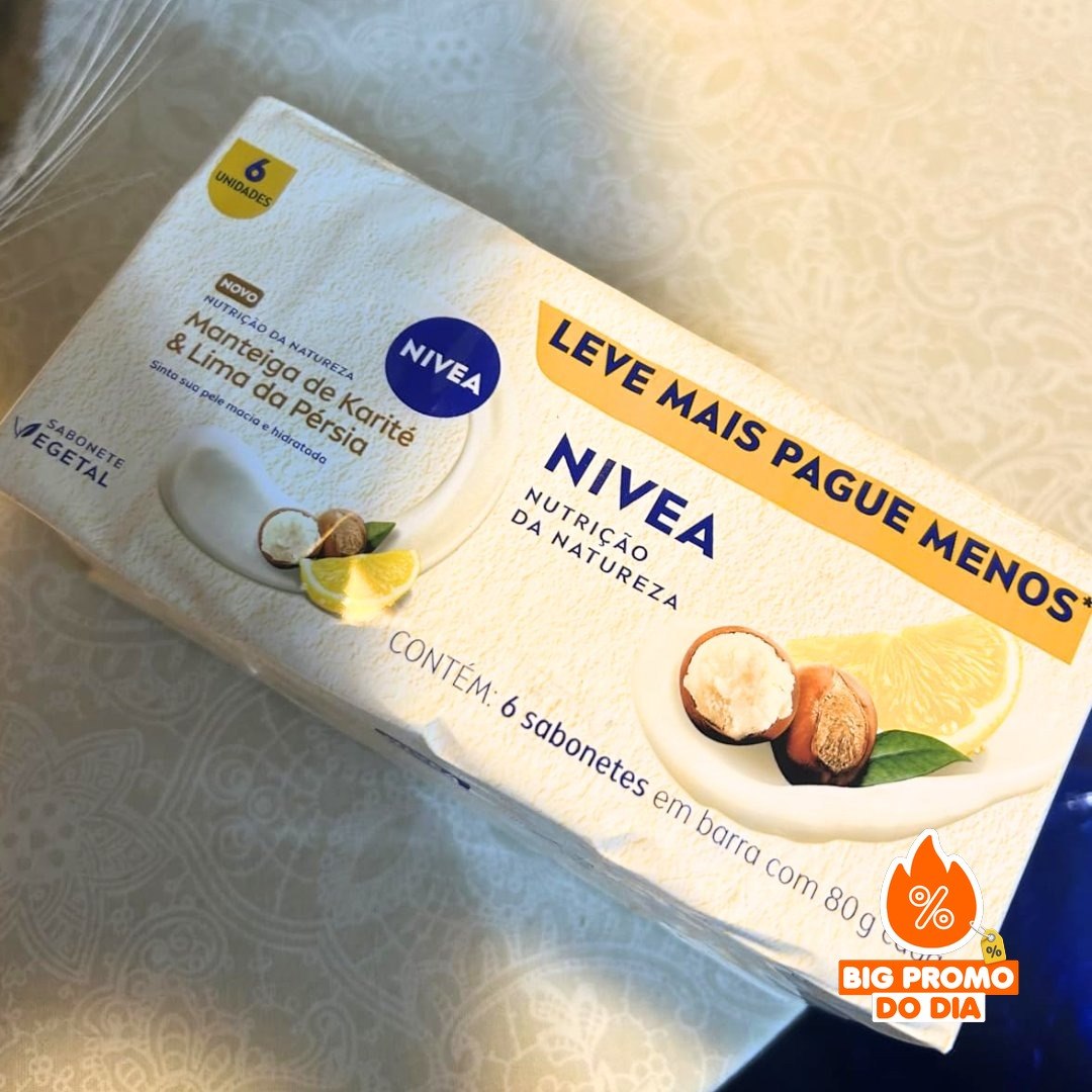 NIVEA Sabonete Vegetal Nutrição Da Natureza Manteiga De Karité & Lima Da Pérsia 80g (6 un.)
