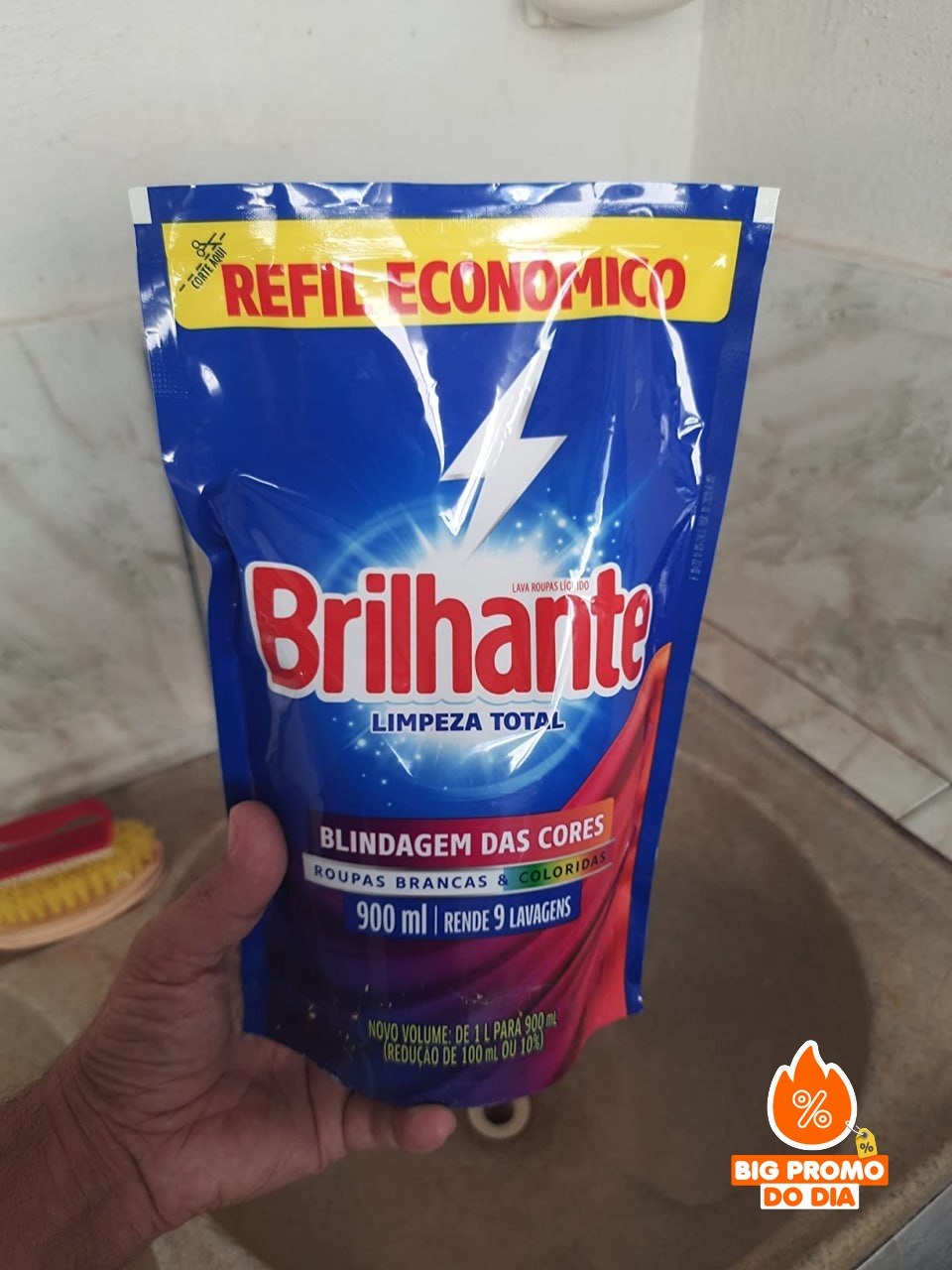 🫧 Refil Sabão Líquido Brilhante Limpeza Total 900ml