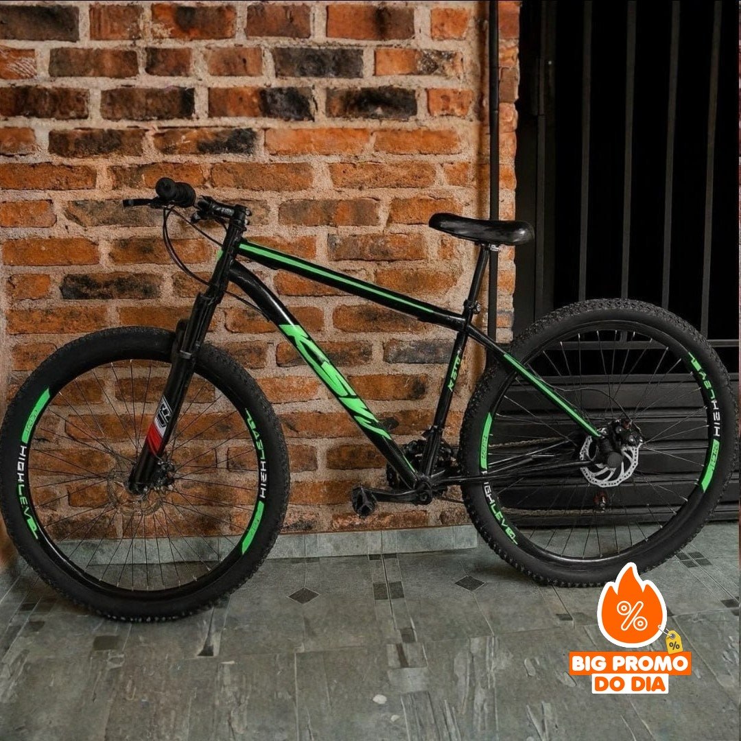 Bicicleta Aro 29 Aço Carbono Freios a Disco Suspensão 21 Vel