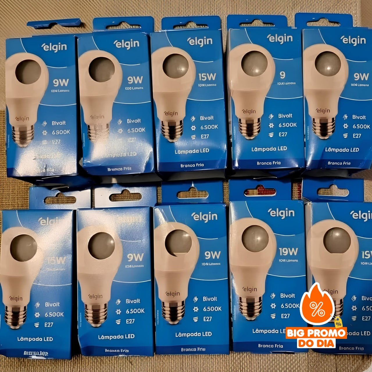 Kit 10 Lâmpada Led 9w Bulbo Soquete