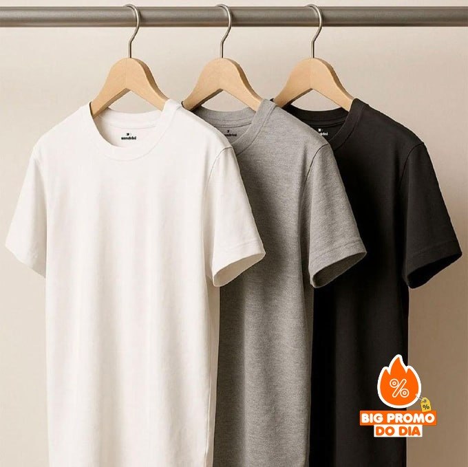 Kit 3 Camisetas Algodão Sandrini