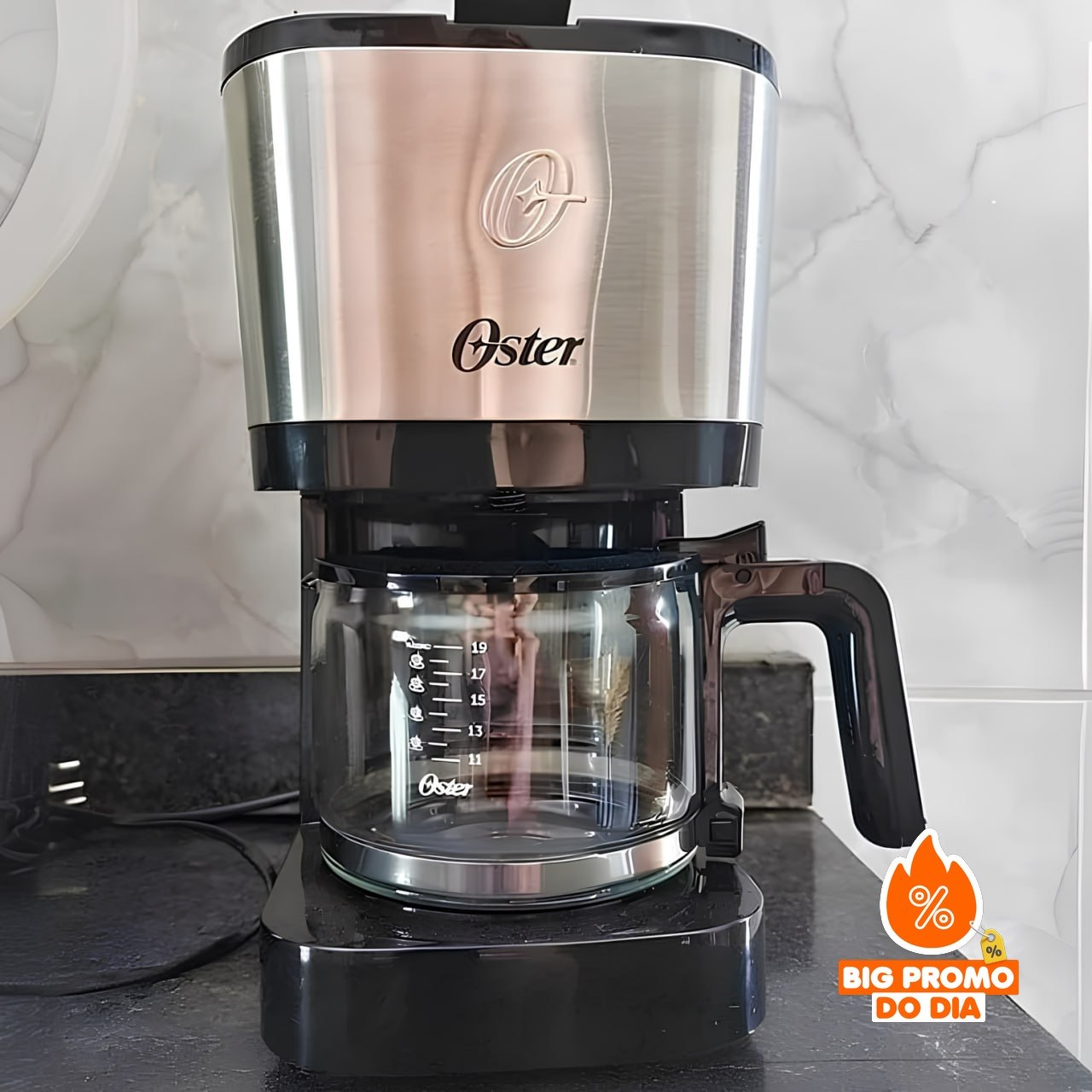 ️ Oster Cafeteira Inox Compacta 0,75L, 220V