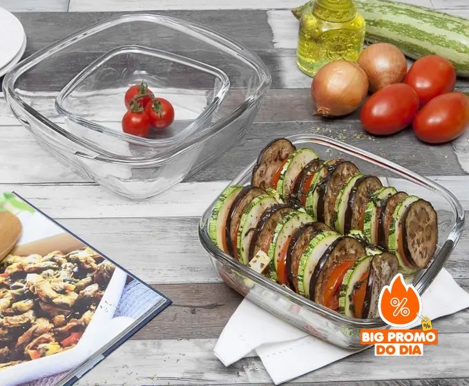 Conjunto de Assadeiras de Vidro 3 Peças