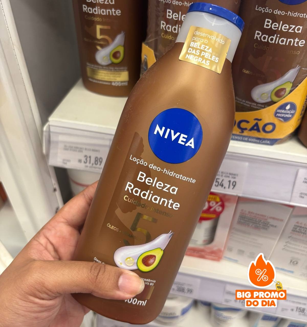 NIVEA Hidratante Desodorante Beleza Radiante Cuidado Intenso 400ml