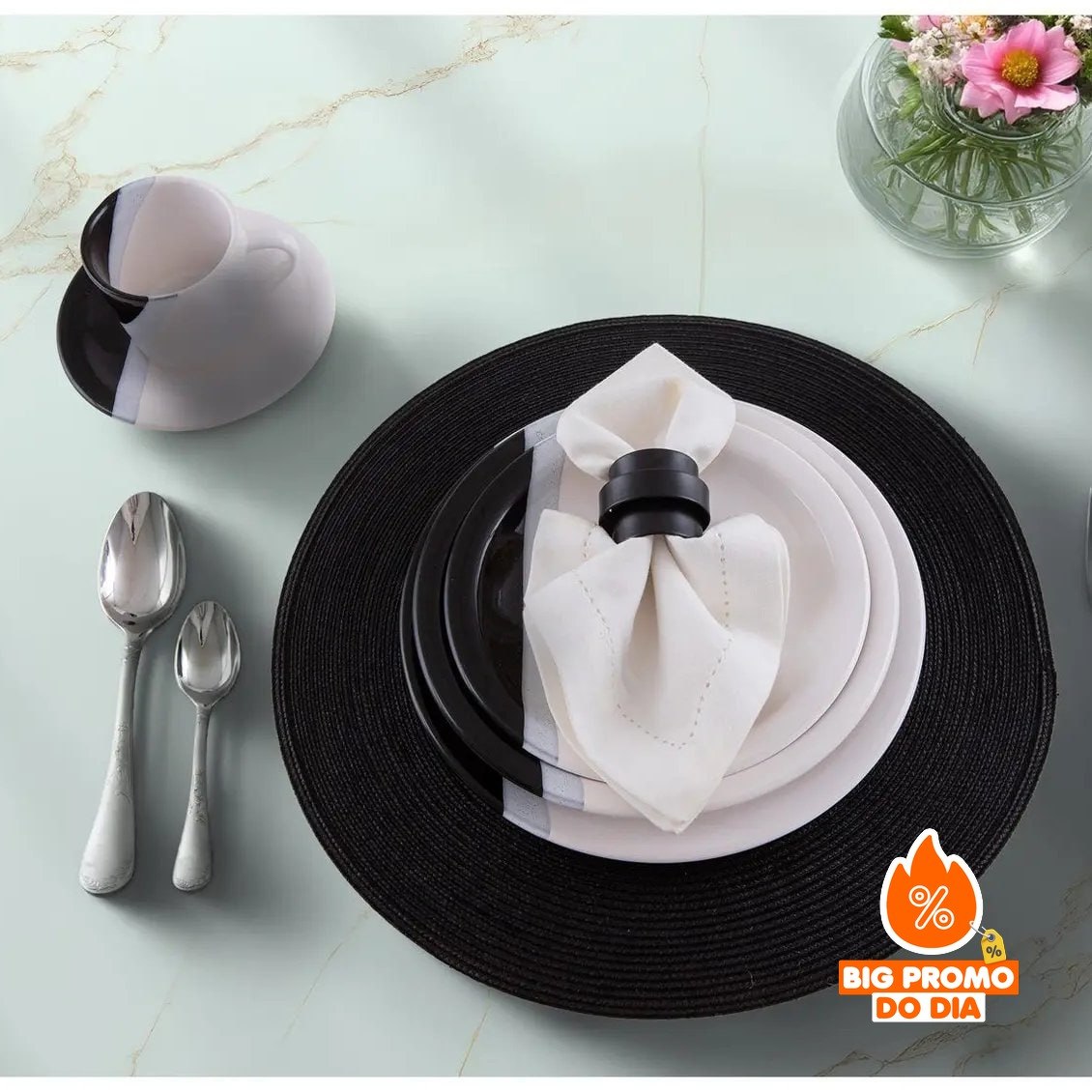 Aparelho de Jantar e Chá 20 Peças Cerâmica Brasilia