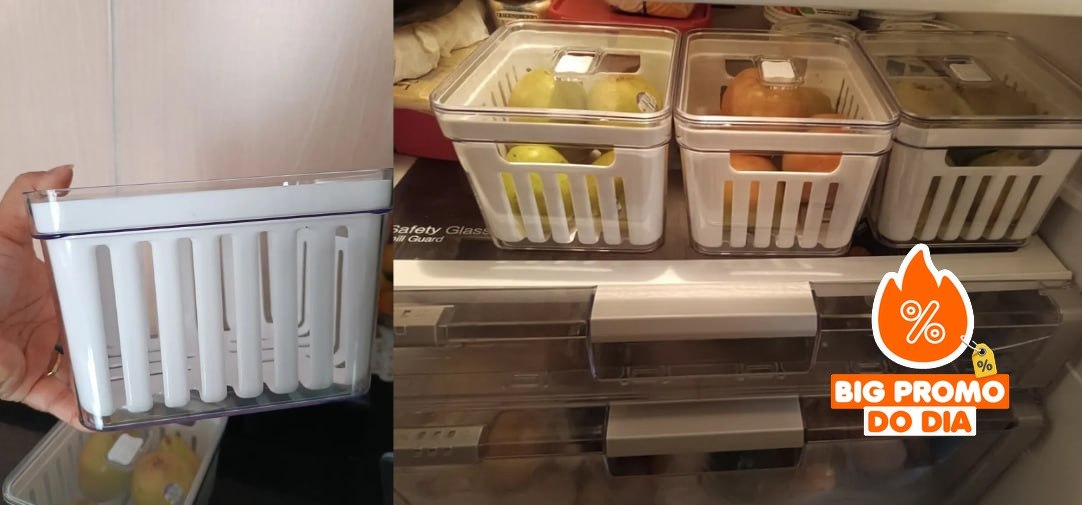 Kit 4 Potes Organizador de Geladeira Acrílico 3,8l Rebirth