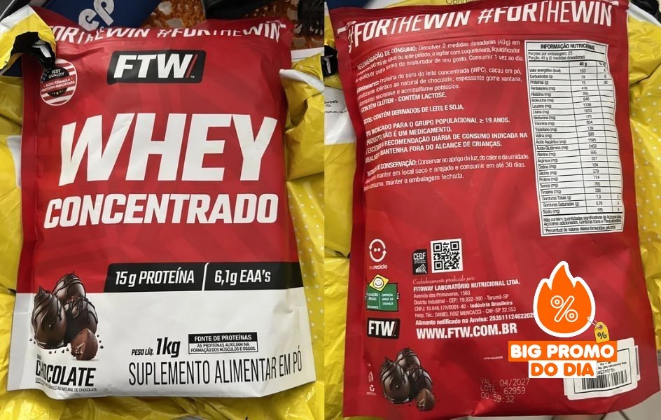 Whey Ftw Concentrado Refil 1kg - Cookies ou Chocolate