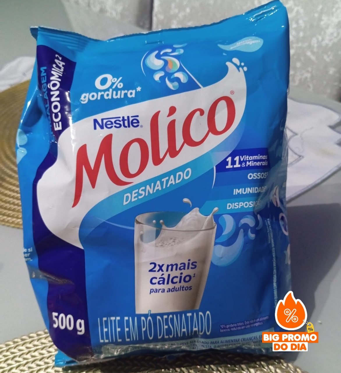 ‍ Molico Leite Em Pó Desnatado Total Cálcio 500G