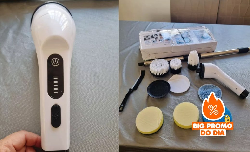 Escova de Limpeza Ajustável 9 em 1 Recarregável