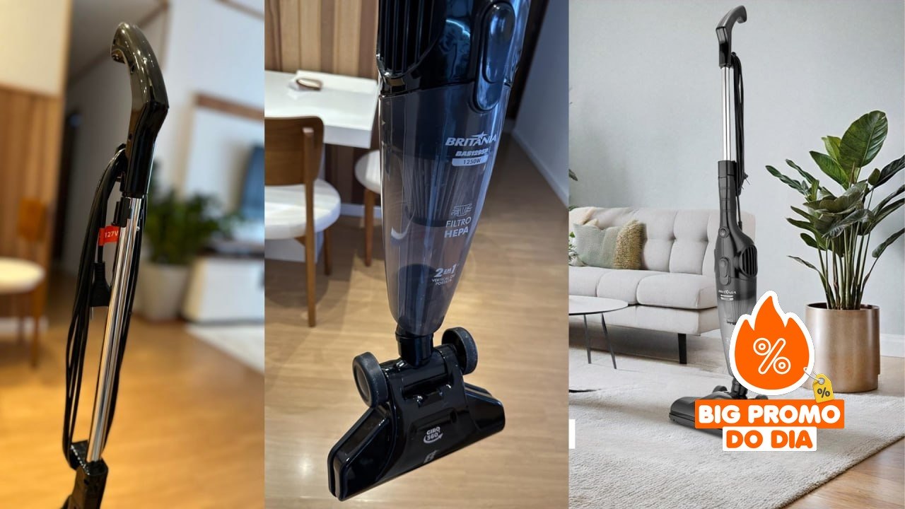 Aspirador de Pó Vertical Britânia 2 em 1 1250W 220V