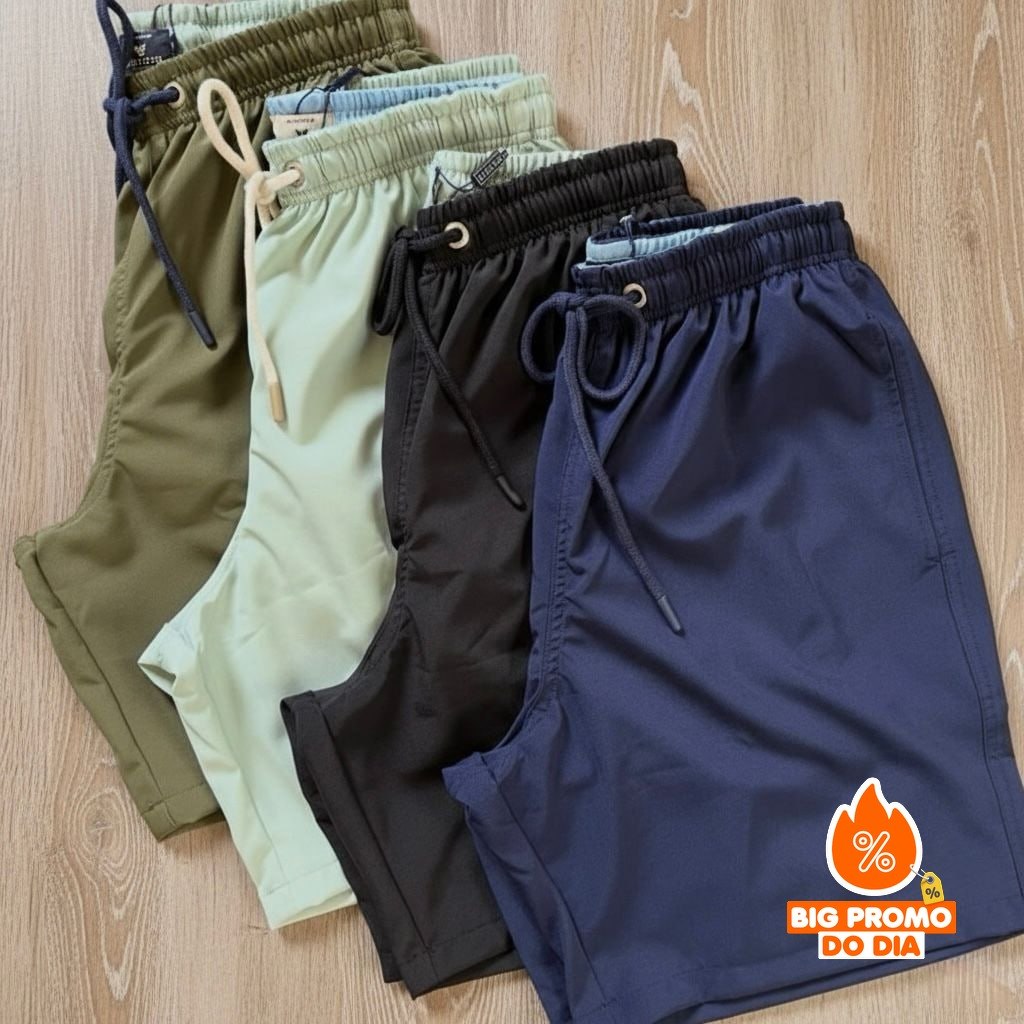 🩳 Kit 4 Short Tactel Masculino