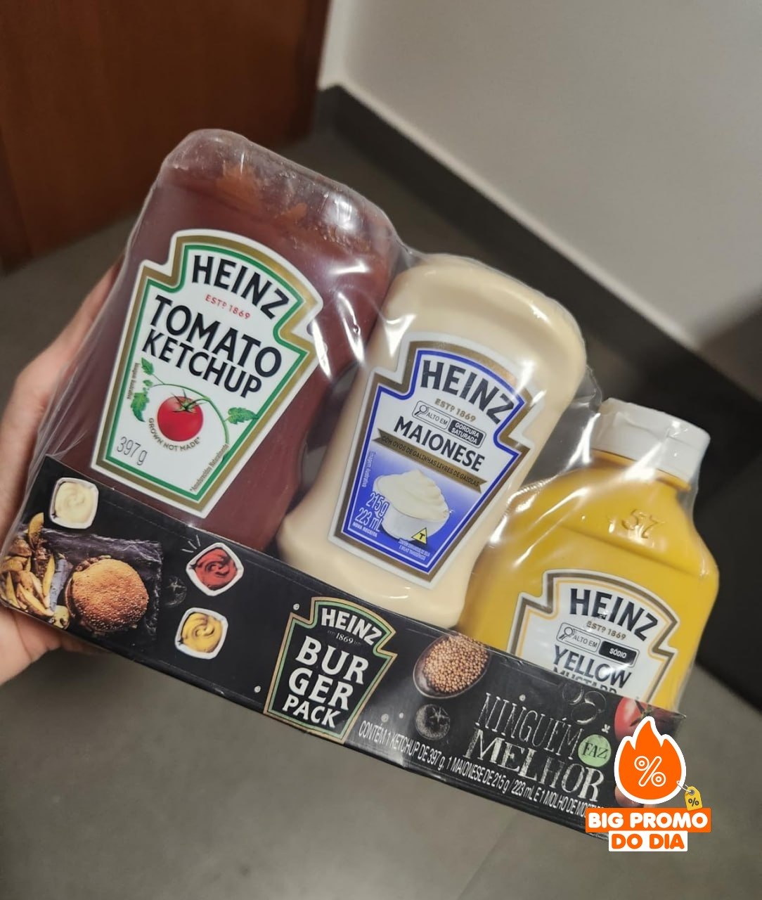 Heinz Pack Ketchup 397G + Maionese 215G + Mostarda 255gG