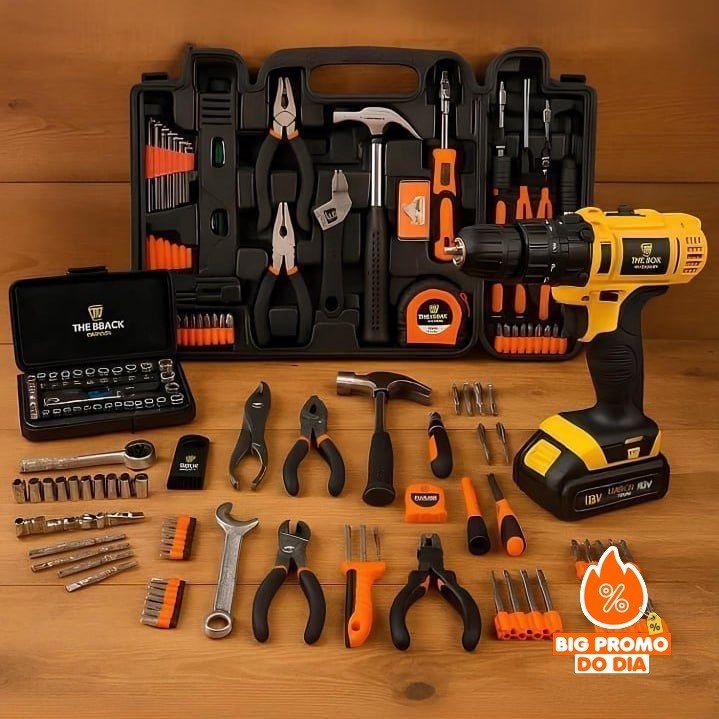Jogo De Ferramentas 169 Peças + Maleta E Furadeira Parafusadeira, The Black Tools