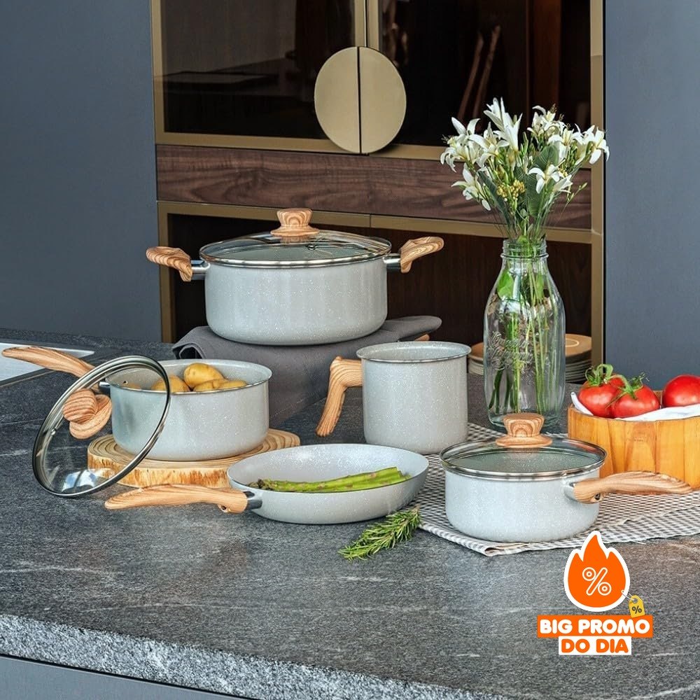 Brinox - Jogo de Panelas 5 Peças Ceramic Life Easy