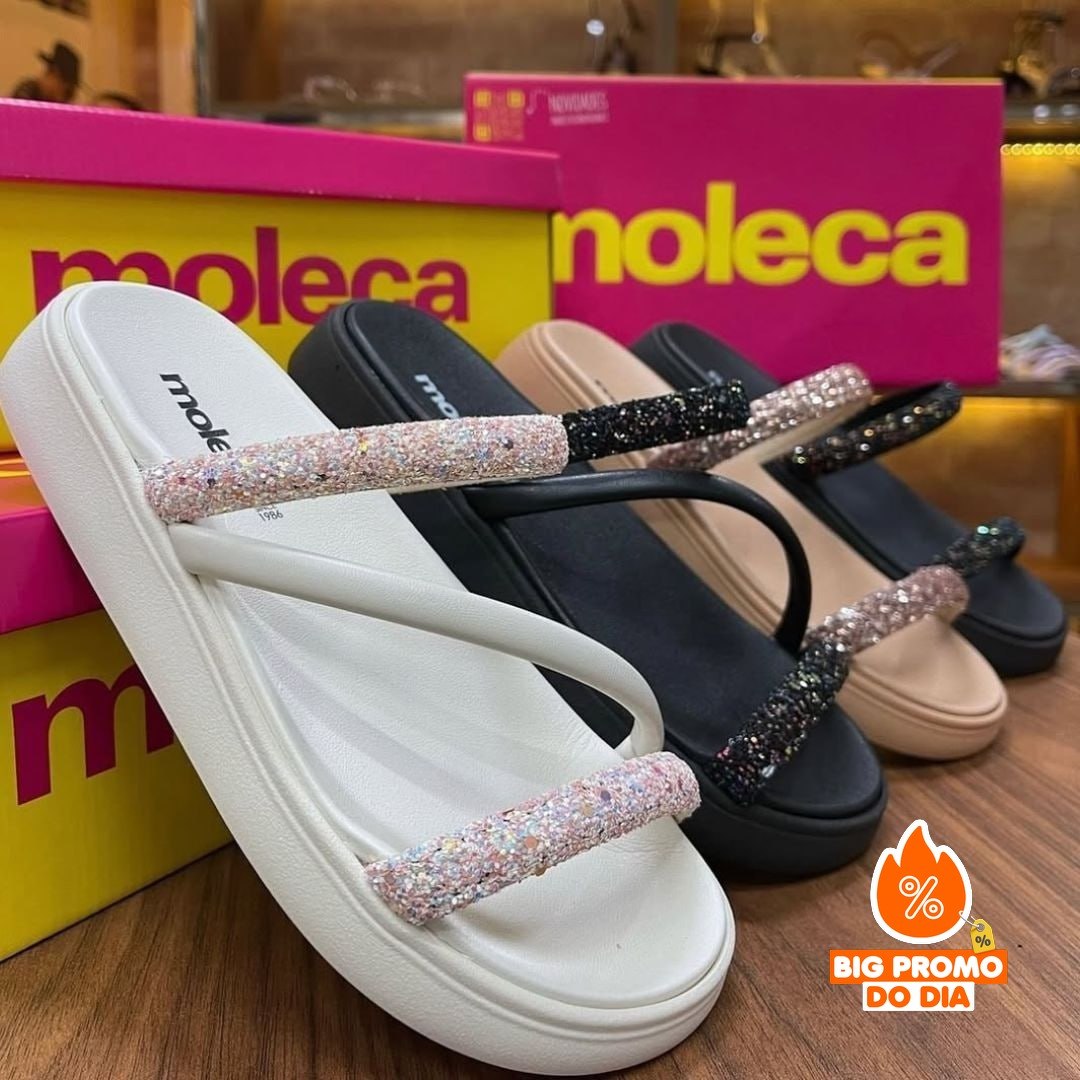 Chinelo Feminina Moleca Strass