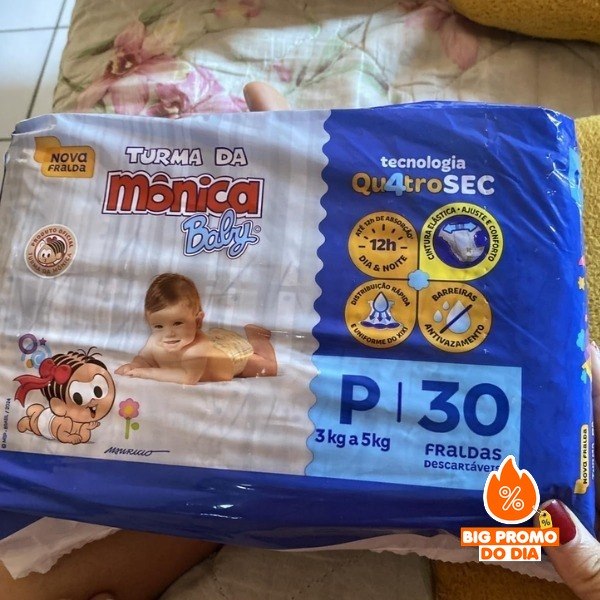 Fralda Turma da Mônica Baby Jumbo P 30 Unidades