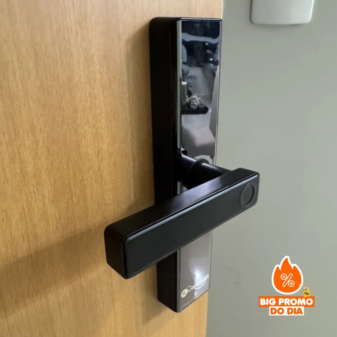 Fechadura Eletrônica Digital Com Biometria Senha Kuantttum Delta Pro