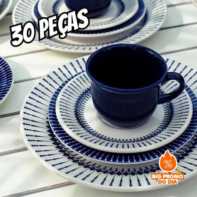 Aparelho de Jantar e Chá 30 peças Donna Colb