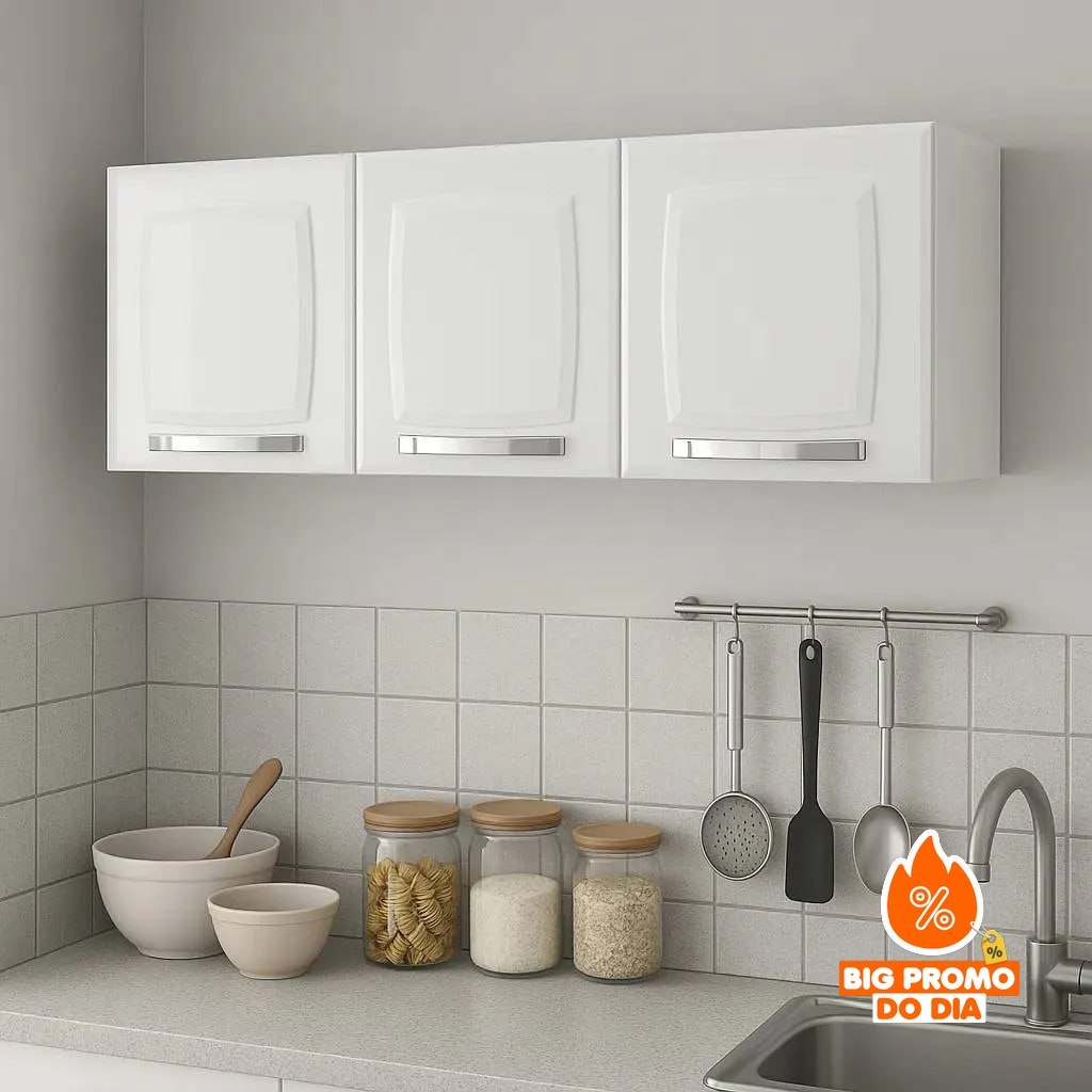 Armário Aéreo de Cozinha 3 Portas Rose Itatiaia