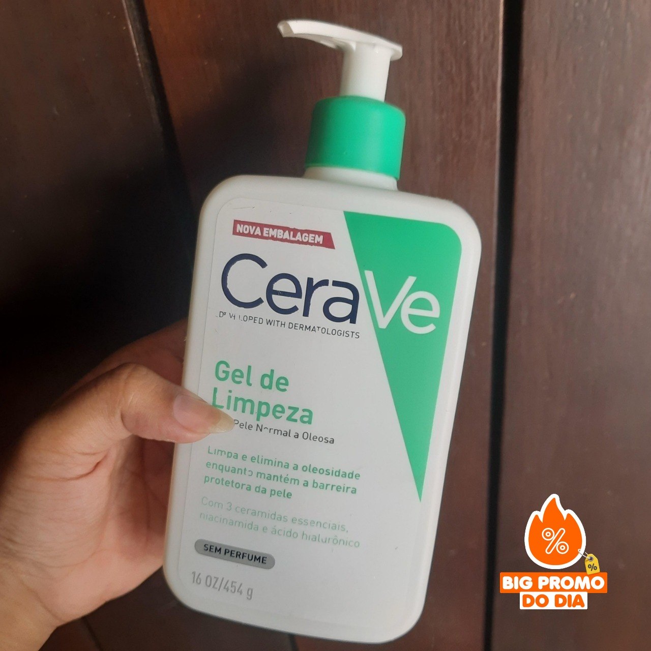 🫧 CeraVe, Gel de Limpeza Facial p/ pele oleosa, 454g