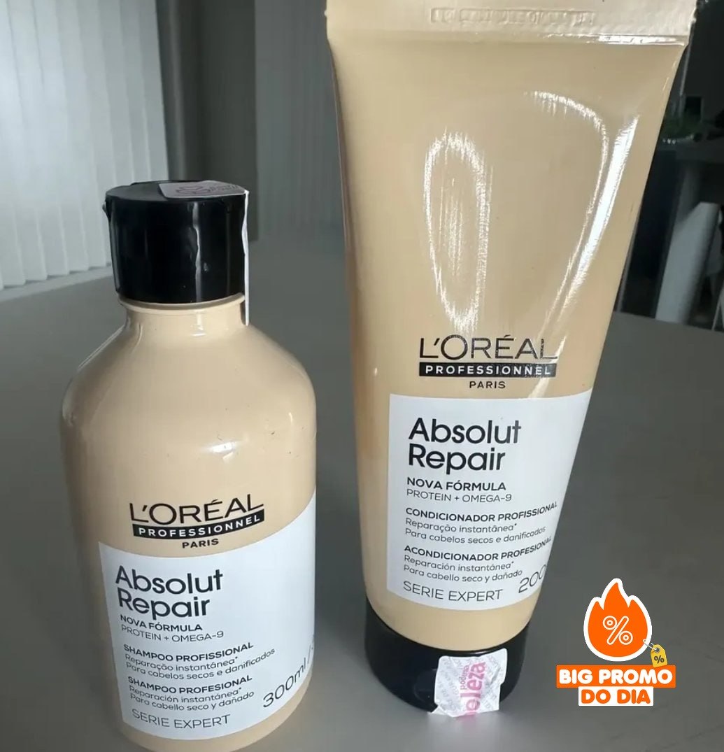 Kit L'Oréal Absolut Repair Gold Quinoa: Shampoo 300ml + Condicionador 200ml