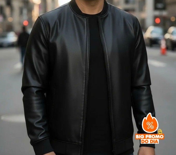 Jaqueta Bomber Courino Com Zíper