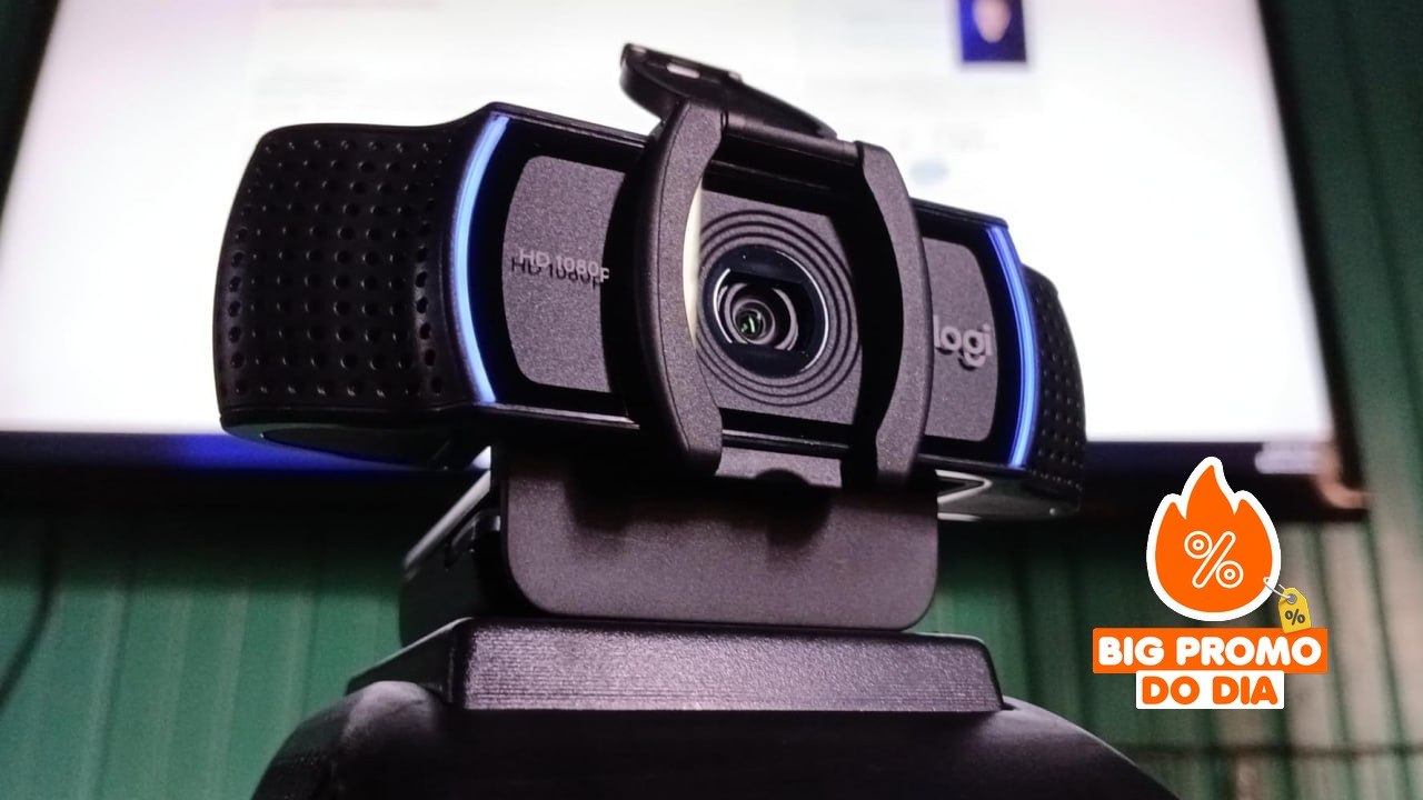 Webcam Full HD Logitech C920s com Microfone Embutido e Proteção de Privacidade