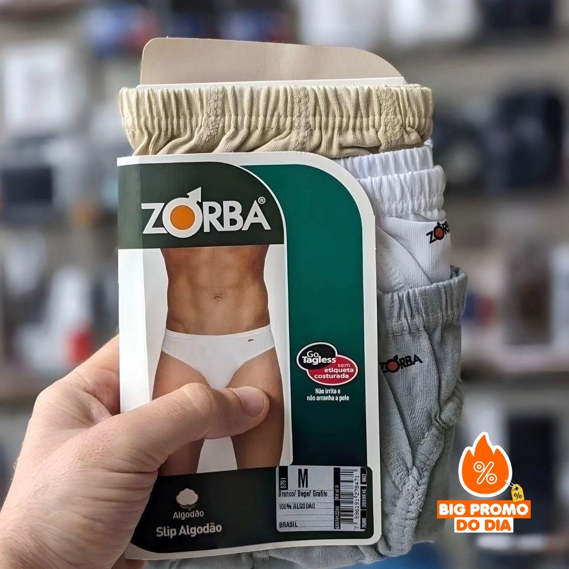 🩲 Kit com 10 Cuecas Slip Algodão Zorba Benim