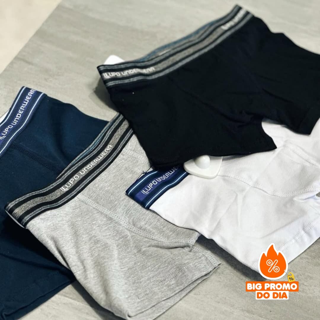 🩲 Kit 10 Cuecas Boxer Lupo Algodão