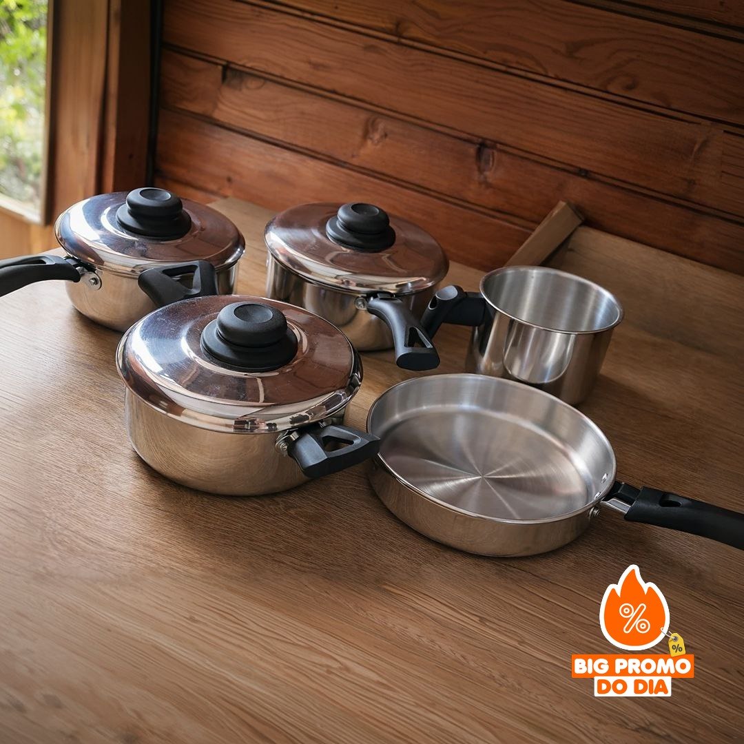 Conjunto De Panelas Cacarolas Polido Fortlar 5 Pçs