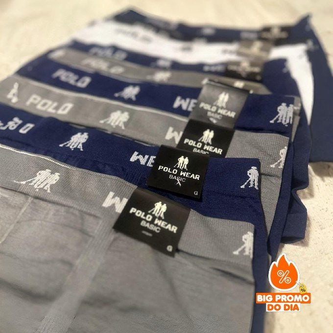 🩲 Kit 12 Cuecas Boxer Polo Wear