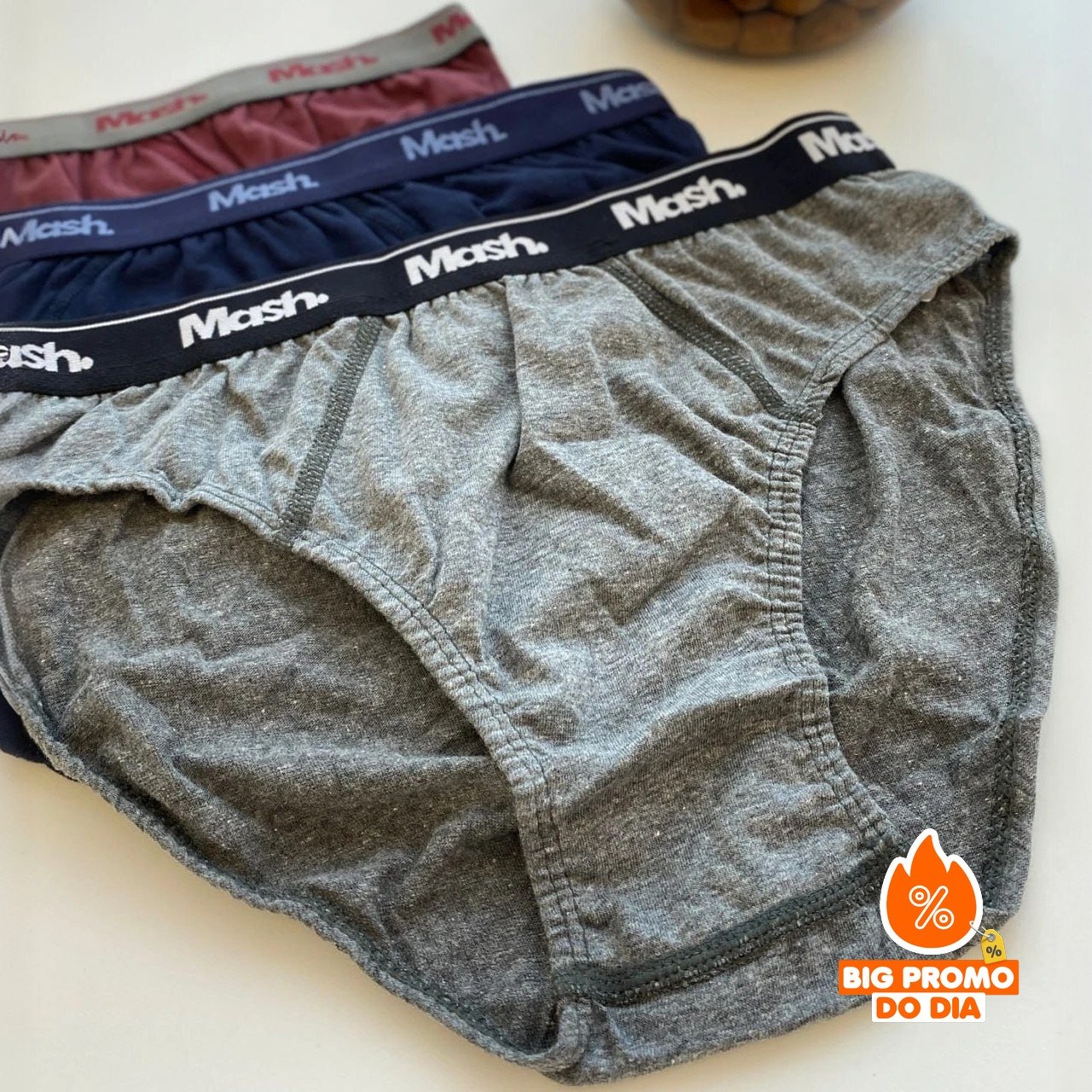 🩲 Kit 6 Cuecas Masculino Slip Mash de Algodão