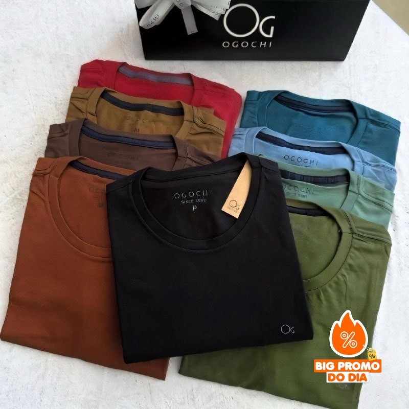 Camiseta Ogochi Básica Algodão Lisa
