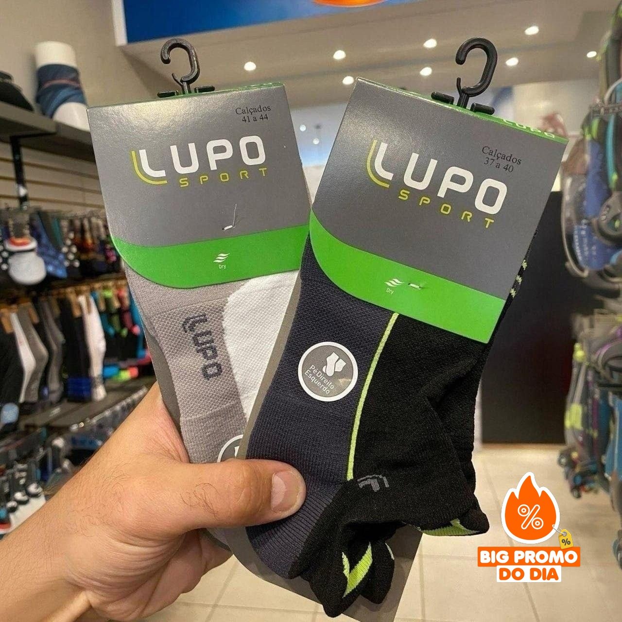 Kit com 3 Pares Meia Lupo Dry Cano Curto