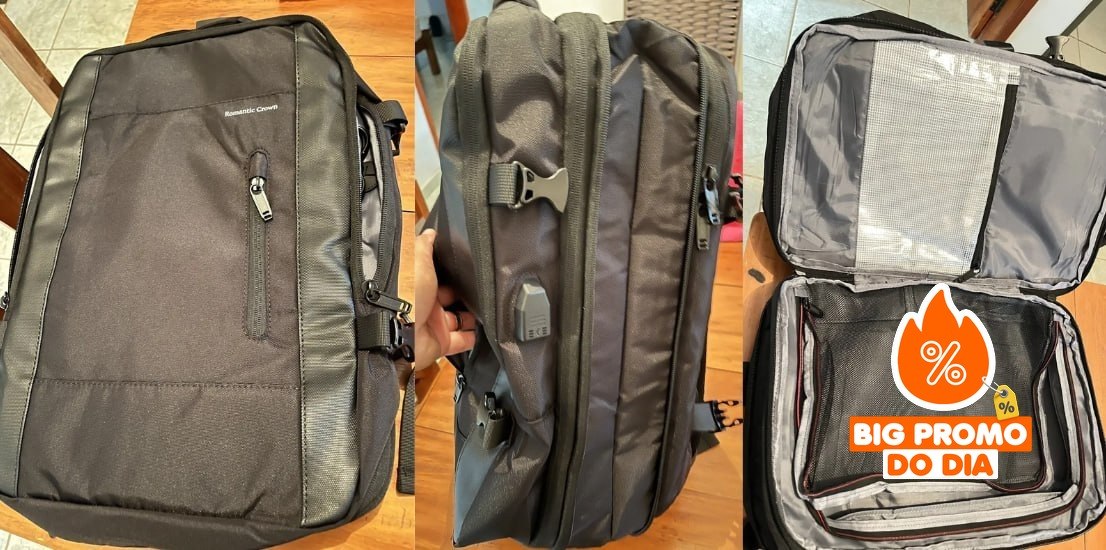 Mochila Viagem Executiva Grande Notebook 42L - Quatro Opções de Cores