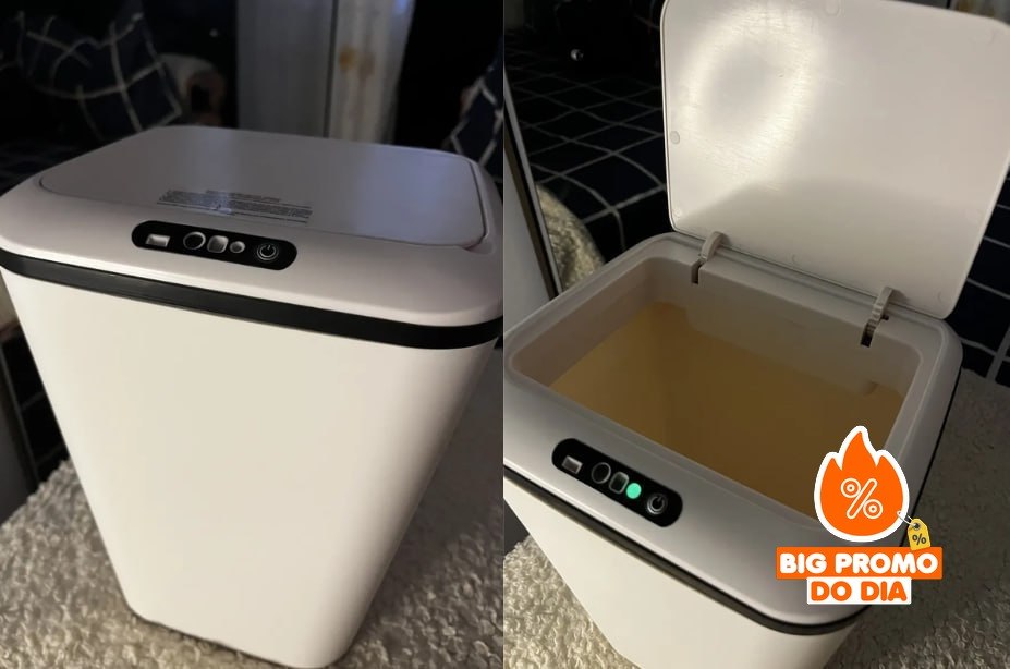 Lixeira Inteligente Sensor Automática Banheiro Cozinha 16l