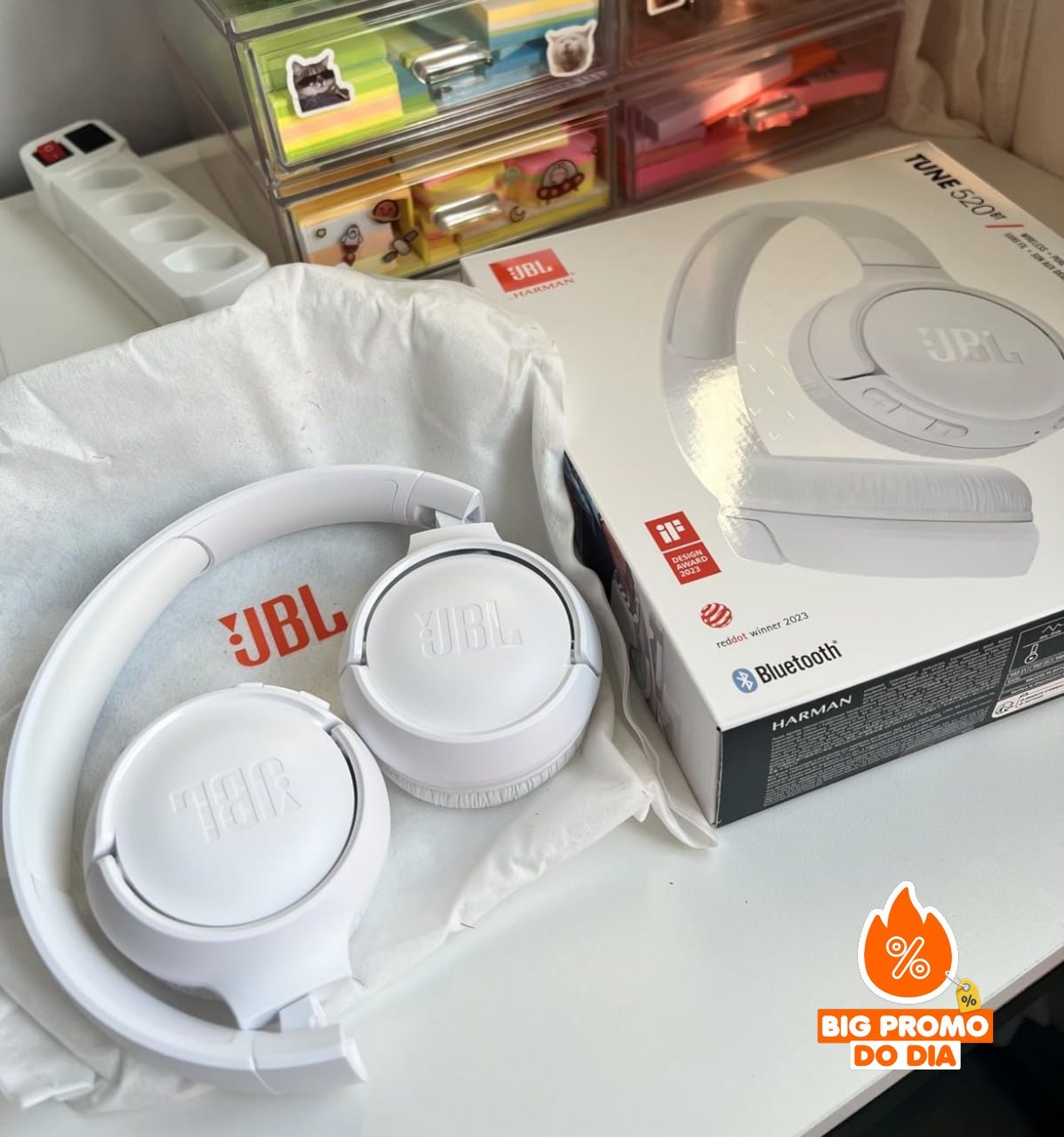 JBL, Fone de Ouvido On-ear, Headphone, Tune 520BT