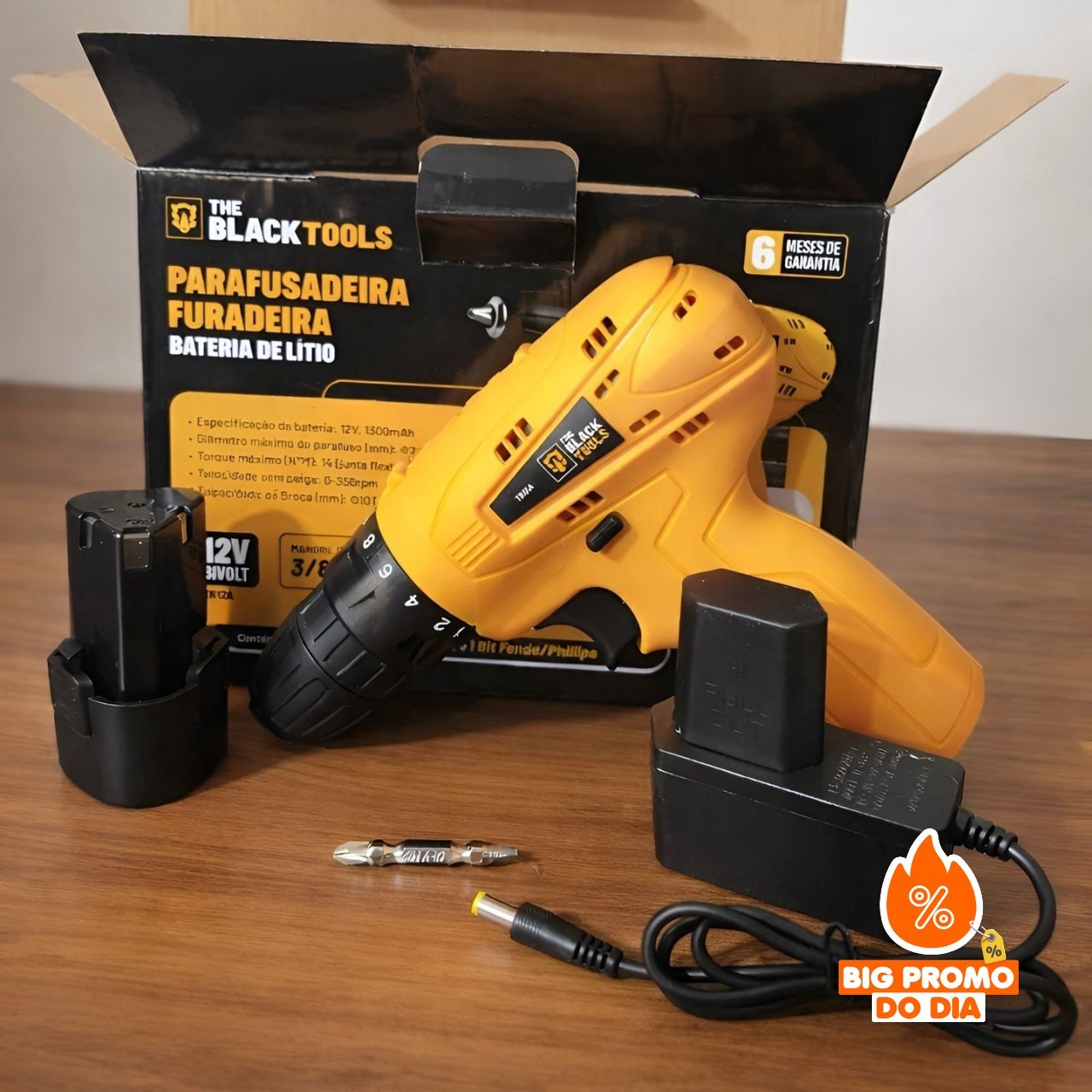 Parafusadeira Furadeira The Black Tools a Bateria Frequência 60Hz
