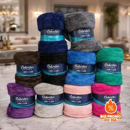 Kit 2 Cobertor Mantinha Microfibra Casal