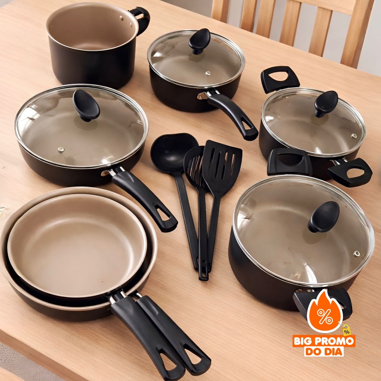 Conjunto Panelas Antiaderente 10 Peças Teflon