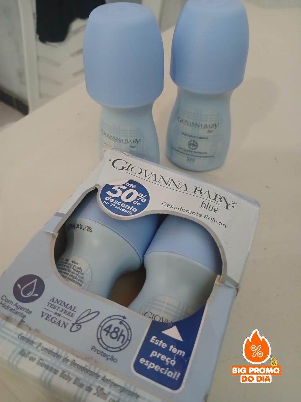 Kit 2 Unid. Giovanna Baby Desodorante Roll On 50Ml Blue