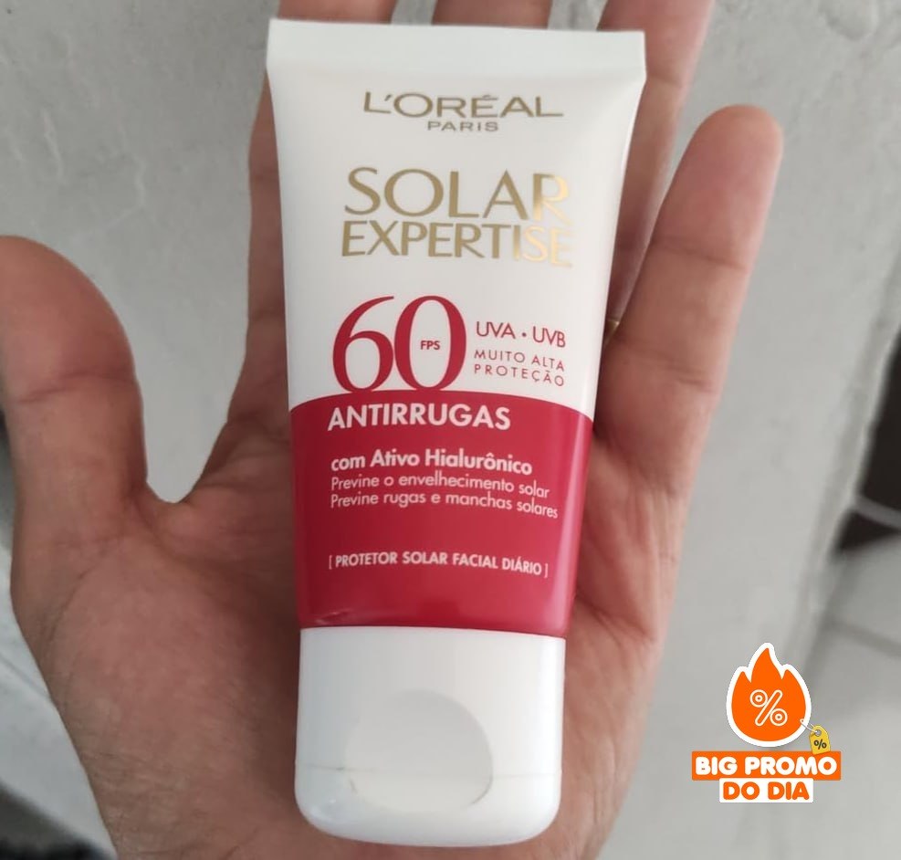 ️ L'Oréal Paris Solar Expertise Antirrugas FPS60 com Ativo Hialurônico, 40g