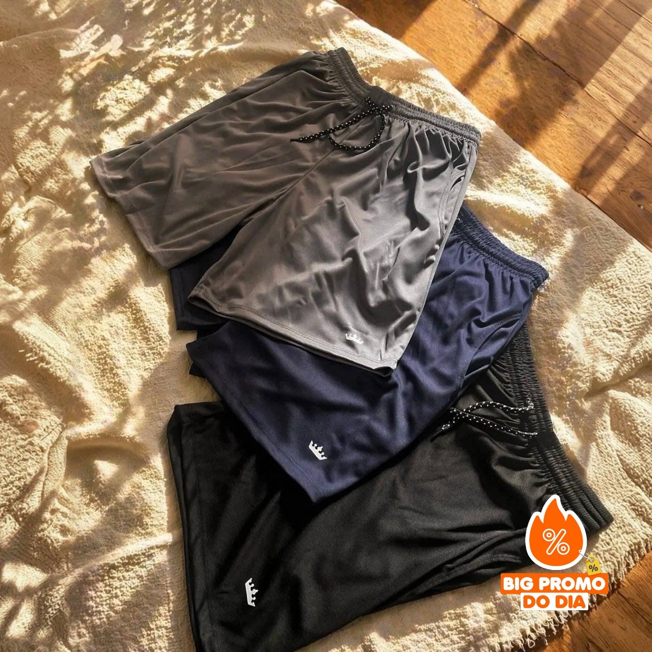 🩳 Kit 3 Shorts Masculino Básico Bermuda Para Treino Academia