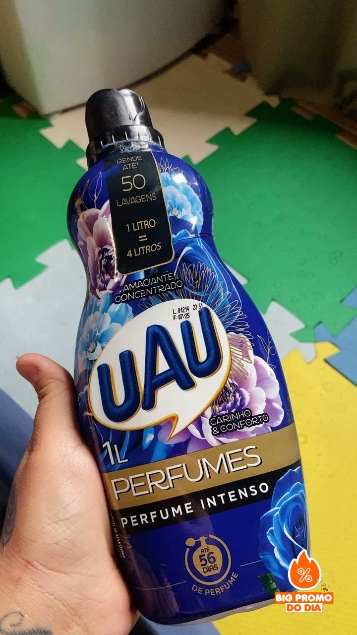 🫧 Amaciante 1L Concentrado Perfumes Uau Carinho E Conforto