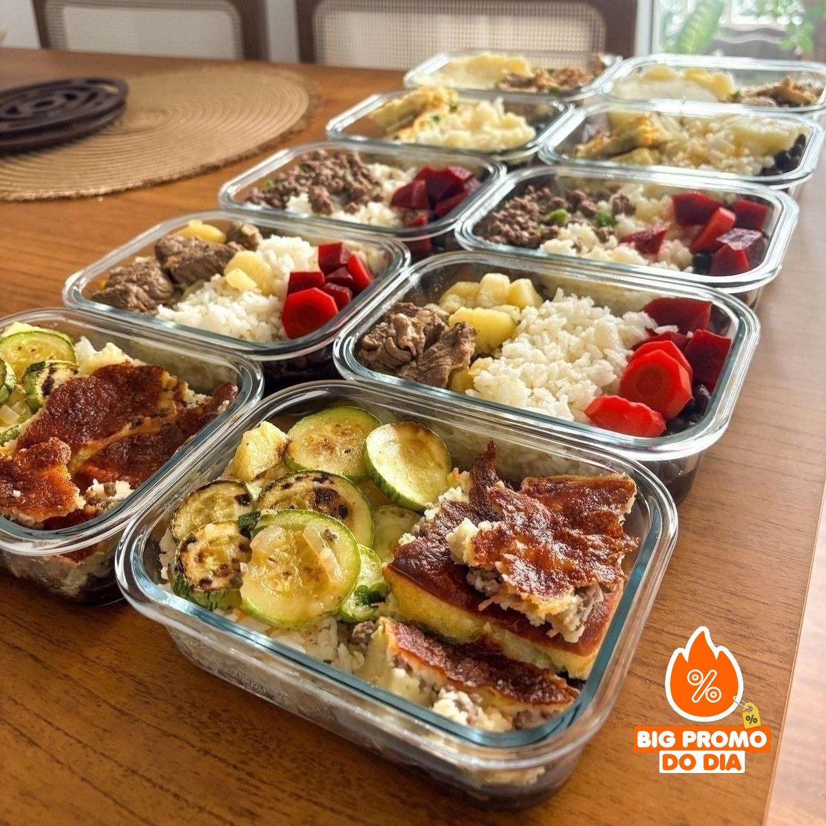 Kit com 10 Potes Herméticos Vidro 640ml