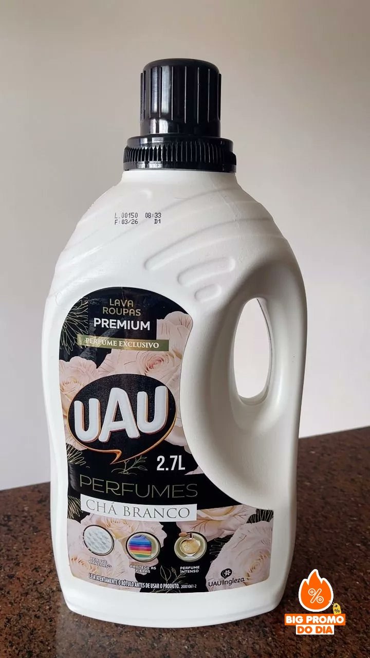 🫧 Lava Roupas Líquido 2,7L Uau Perfume Chá Branco