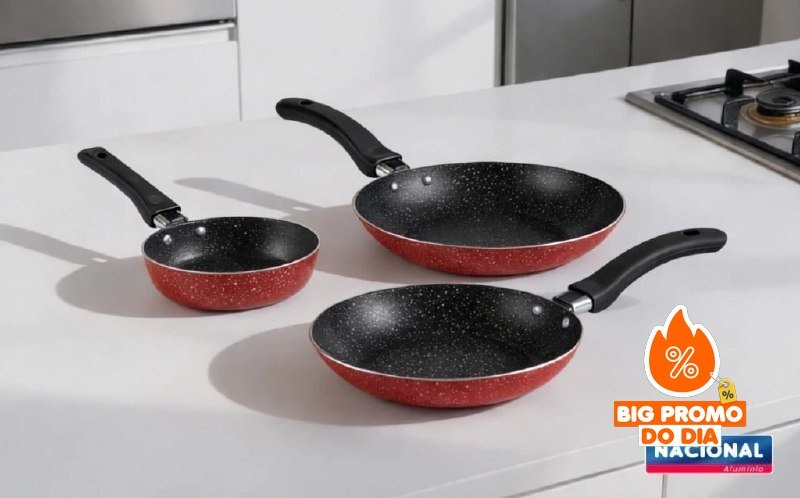 Jogo De Frigideiras Francesas 3 Peças Nacional