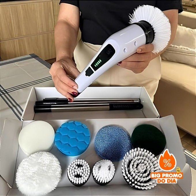 Escova de limpeza elétrica 9 em 1