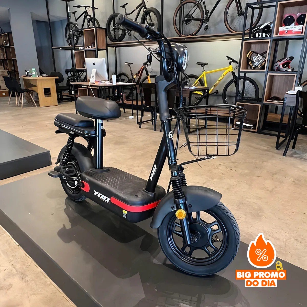 Bicicleta Elétrica Yoo Mobility Y-200 350w Farol Led Scooter