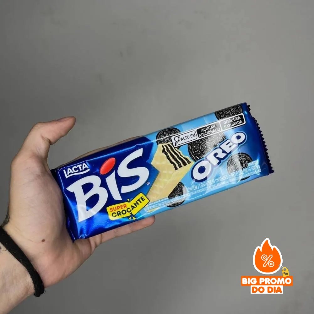 Wafer Oreo Cobertura Chocolate Branco Lacta Bis Pacote 100,8g - 10 unidades